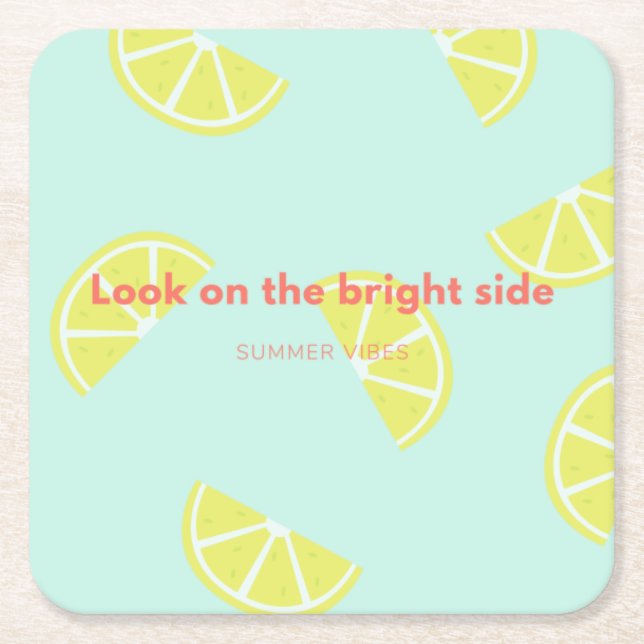 Titta på den ljusa sidan! autolufterfrischer quadr underlägg papper kvadrat (Framsidan)