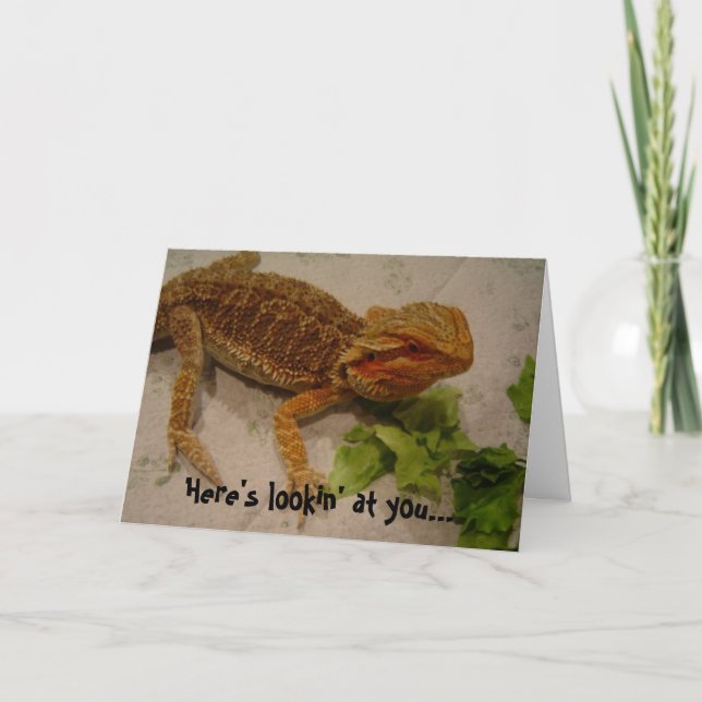 Titta på dig, Bearded Dragon Birthday Kort (Framsida)