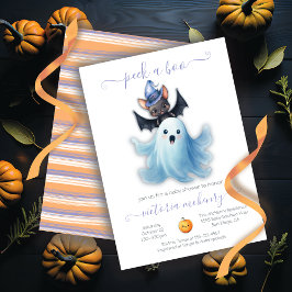 Titta på en Boo Halloween Ghost & Fladdermus Baby  Inbjudningar