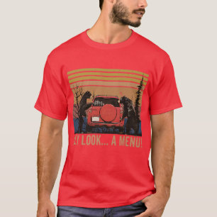 Titta på en Menu Funny Camping Bear Vintage Essent T Shirt