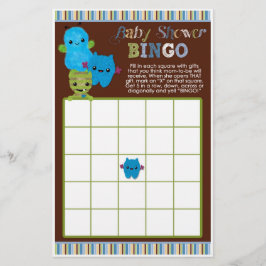 Titta på ett Boo Monsters Baby Shower Game BINGO-k
