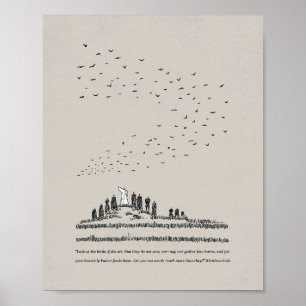 "Titta på fågeln" - Matthew 6:26 Christian Poster