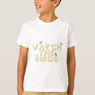 titta på fåglarna söta gula text t shirt