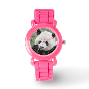 Titta på fotojättepanda. Pandainspektör. Armbandsur