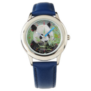 Titta på fotojättepanda. Pandainspektör. Armbandsur