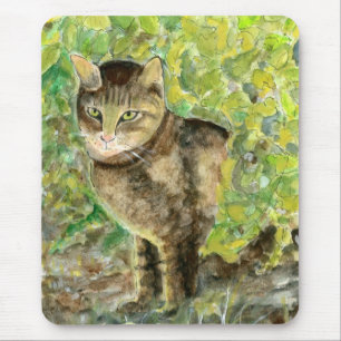 Titta på halvburmesiska Cat Mousepad Musmatta