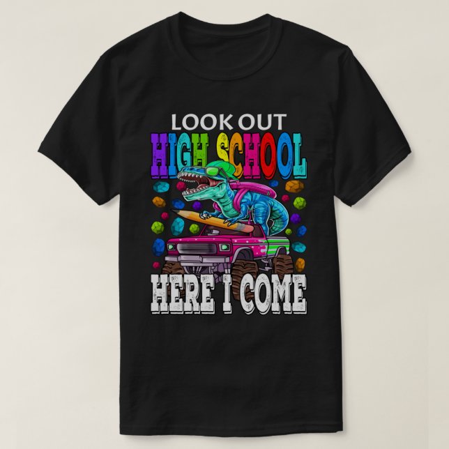 Titta på High School här i Kom Monster Lastbil Din T Shirt (Design framsida)