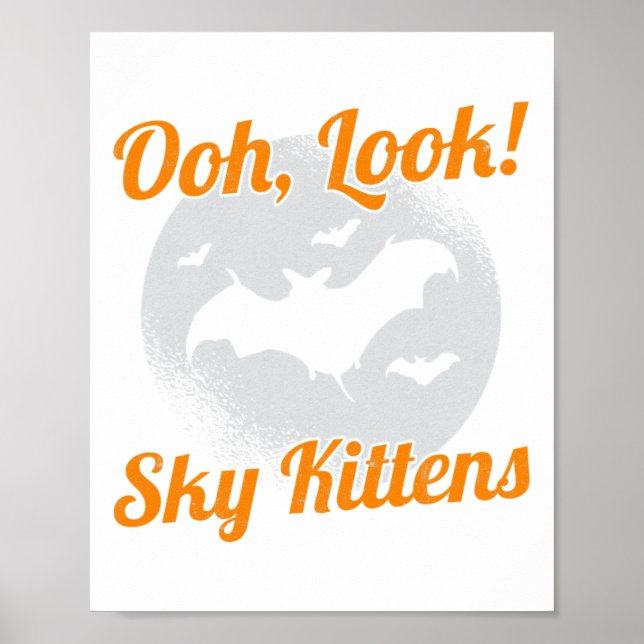 Titta på Himlar Kittens Fladdermus Halloween-Fladd Poster (Framsidan)