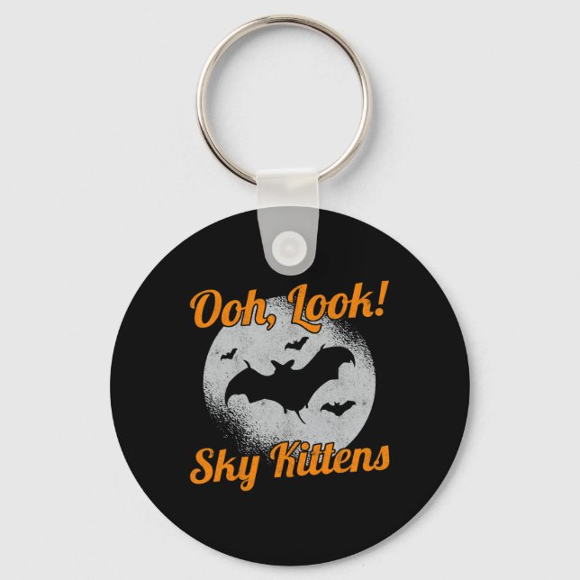 Titta på Himmel Kittens T Halloween Ts Nyckelring (Framsida)