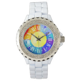 titta på i färgat vattenfärgsutseende armbandsur