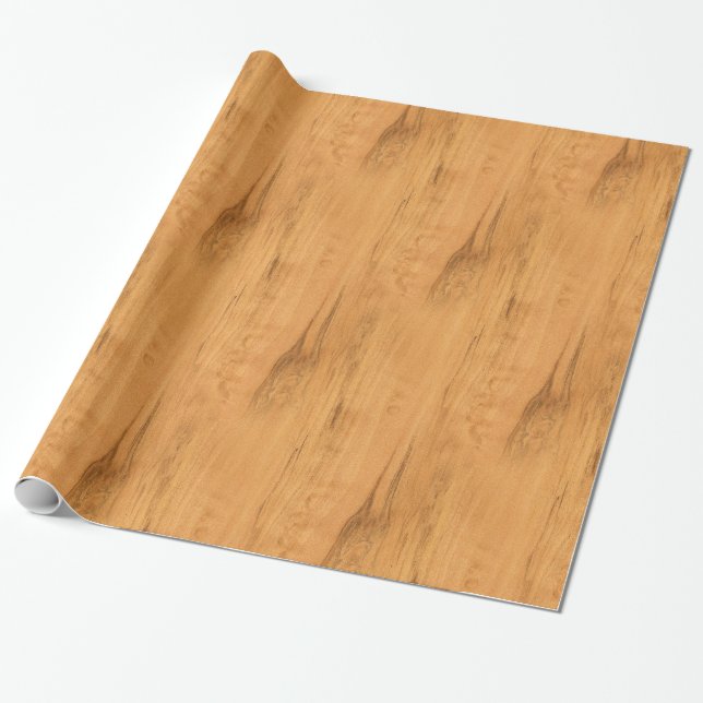 Titta på Maple Wood Grain Struktur Presentpapper (Utrullad)