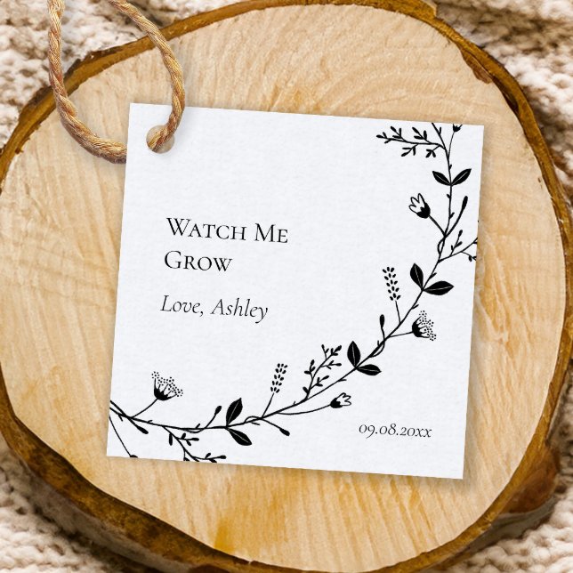 Titta på mig Grow Plant eller Flowers Baby Shower Gåvor Etiketter (Skapare uppladdad)