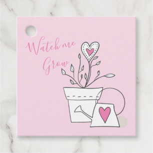 Titta på mig Grow Plant Gift Rosa Baby Shower Gåvor Etiketter