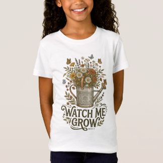 Titta på mig när jag växer Retro vattenkanna blomm T Shirt