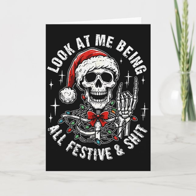 Titta På Mig Som Är Helt Festlig Och , Rolig Skele Kort (Framsida)