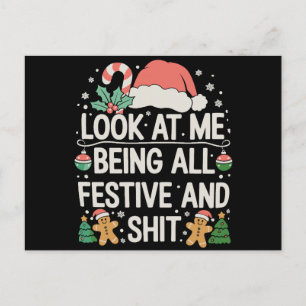 Titta På Mig Som Är Så Festlig Och Jul Xmas Helg Vykort