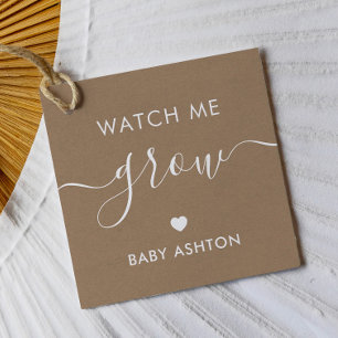 Titta på mig växa, Växt Baby Shower Märke, Kraft Gåvor Etiketter