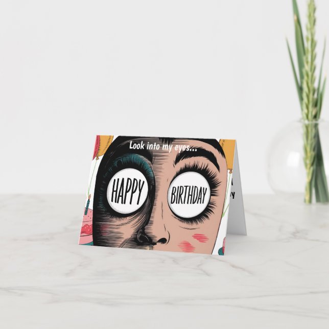 Titta på min ögon grattis på födelsedagen ansikte kort (Framsida)