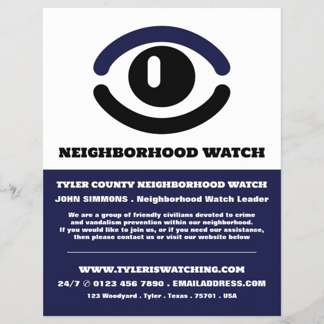 Titta på Öga, grannskapsgemenskapen, bevaka Advert Reklamblad (Framsidan)