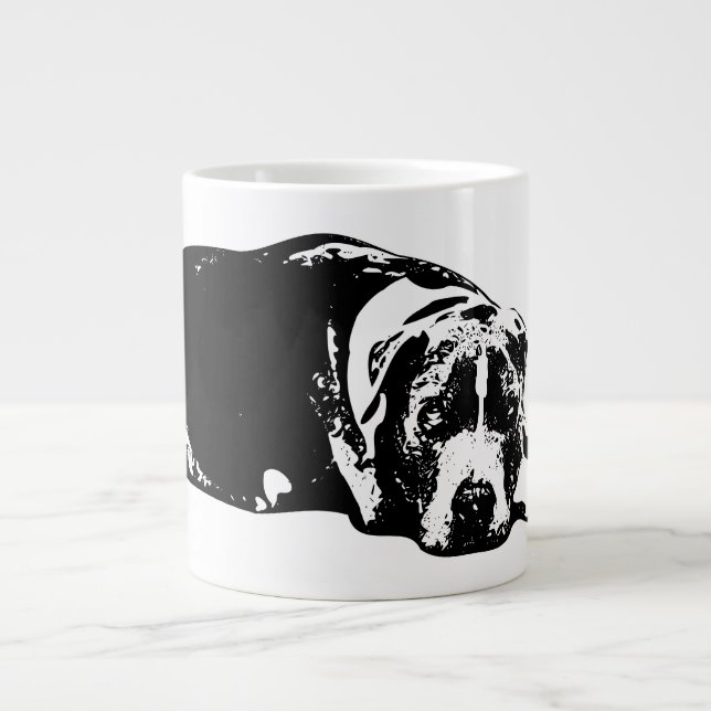 Titta på Pitbull Mix Monochrome Gaze Mugg Jumbo Mugg (Framsidan)