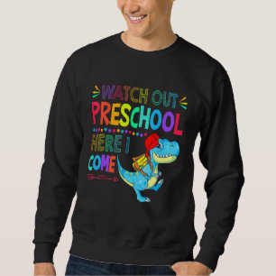 Titta på Preschool här, jag Kom Dinosaur Cute Back Lång Ärmad Tröja