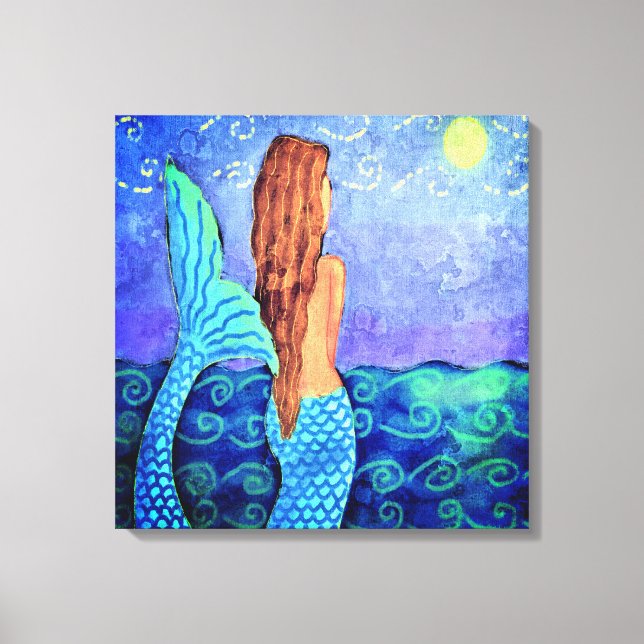 Titta på Sol Abstrakt Digital Painting Canvastryck (Framsida)