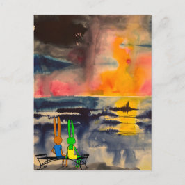 titta på solnedgången vykort