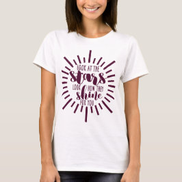 Titta på Stars Lycklig Motivational Typography Tee