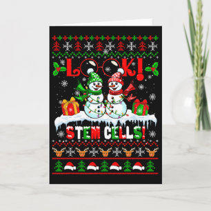 Titta! Stamceller Xmas Snö Par Snömannen Vetenskap Kort