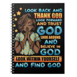 Titta tillbaka och tack gode gud Spiral bärbar dat Anteckningsbok