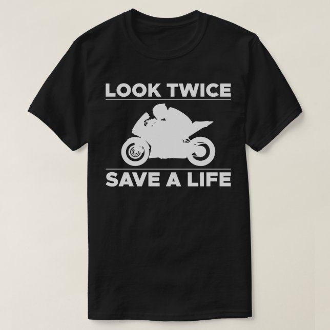 Titta två gånger Spara A Life Toppen SportBike Pul T Shirt (Design framsida)