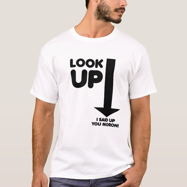 Titta upp på rolig t-shirt (Framsida)