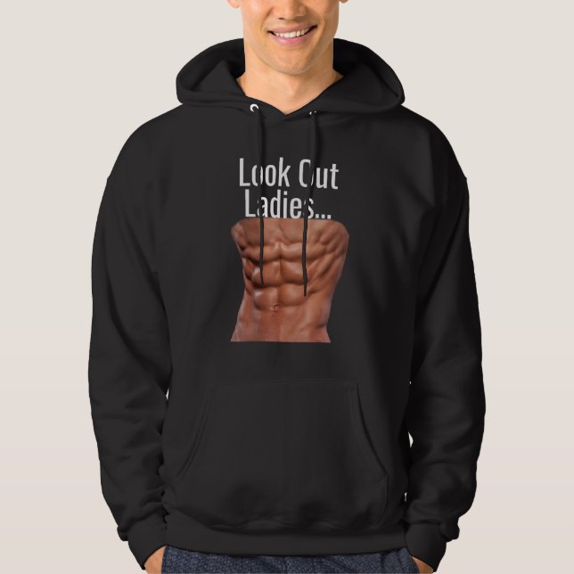 TITTA UT DAM MUSCULAR ABS HOODIE (Framsida)