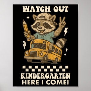 Titta ut förskola här kommer jag tvättbjörn tillba poster