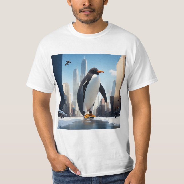 Titta vart du ska med penguin t shirt (Framsida)