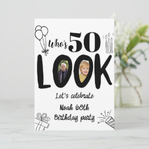 Titta vem är 50 Inbjudan! Modernt foto 50-årsfiran Inbjudningar