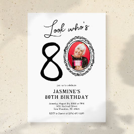 Titta vem är 80 Foto Vuxen Födelsedag Inbjudningar