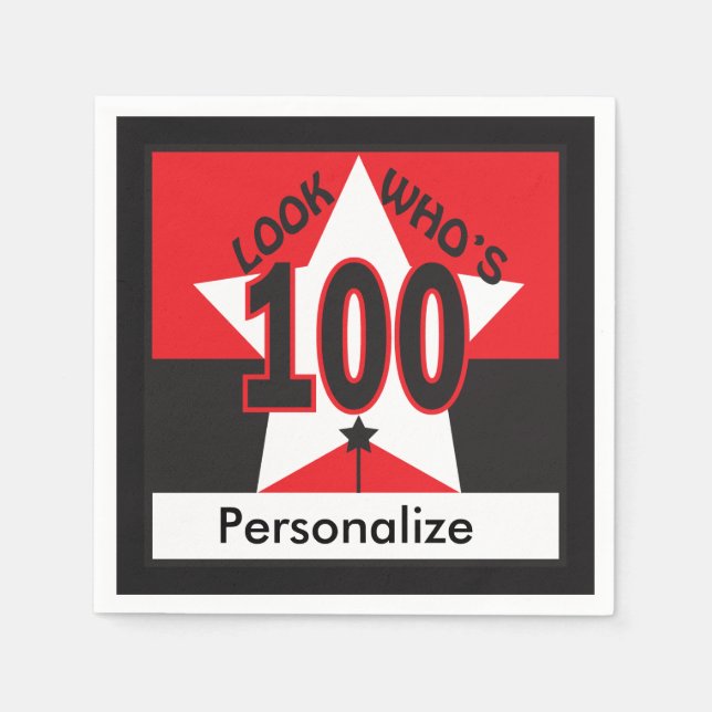 Titta vem som är 100 år gammal | 100:e födelsedage pappersservett (Framsidan)