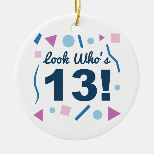 Titta vem som är 13 julgransprydnad keramik (Framsidan)