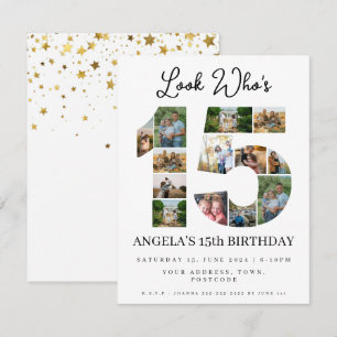 titta vem som är 15 Fotosammanställning quinceaner Inbjudningar