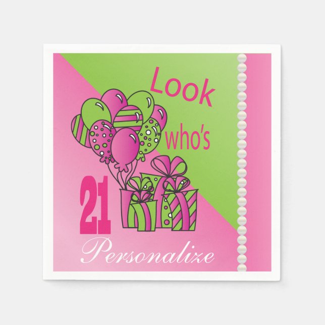 Titta vem som är 21 | 21:a födelsedagen pappersservett (Framsidan)