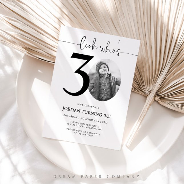 Titta vem som är 30 | Inbjudan till Photo 30års fö (30th Birthday Invitation)