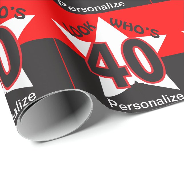 Titta vem som är 40 - födelsedag presentpapper (Rullad Hörn)