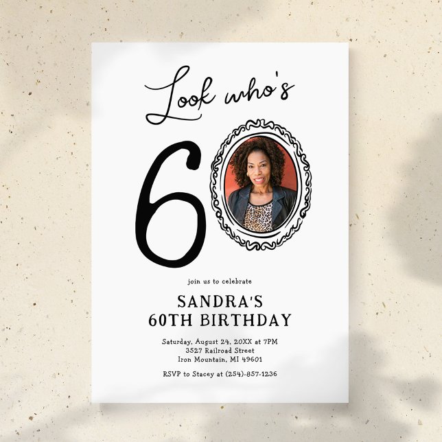 Titta vem som är 60 Vuxarna på fotodagen Inbjudningar (Skapare uppladdad)