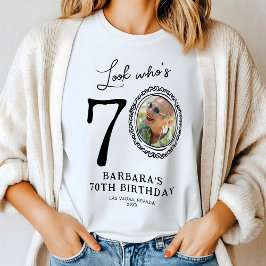 Titta vem som är 70 fotot 70:e födelsedagen t shirt
