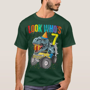 Titta vem som är 7:e-födelsedagsmonster Lastbil Di T Shirt