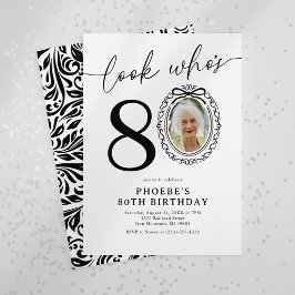 Titta vem som är 80! Elegant 80-års födelsedagsfot Inbjudningar