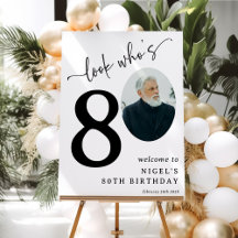 Titta vem som är 80! Modernt foto 80-årsdag
