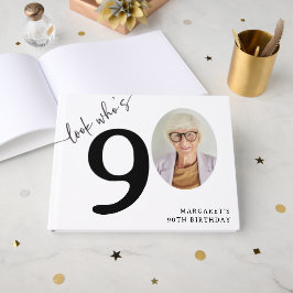 Titta vem som är 90! Modern foto 90-årsdag Gästböcker