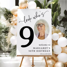 Titta vem som är 90! Modernt foto 90-årsdag